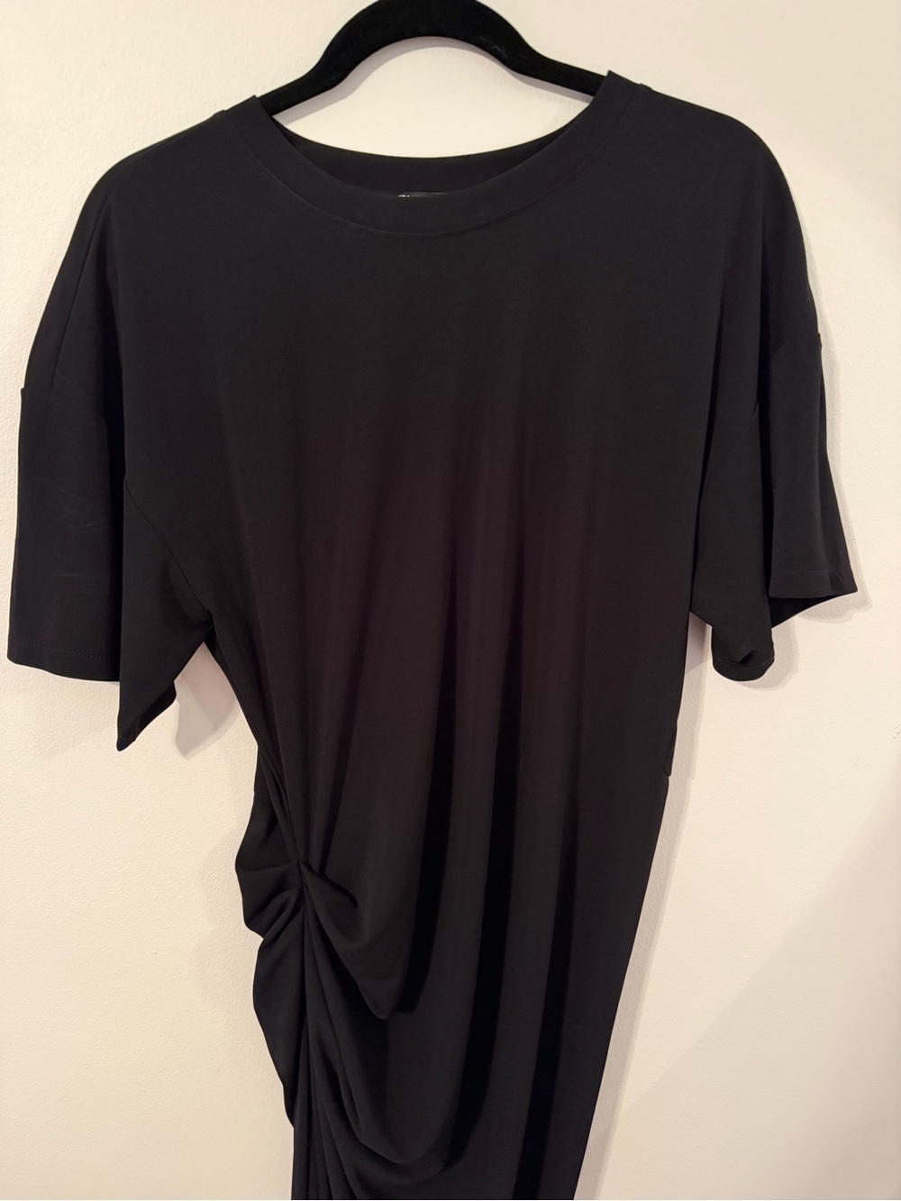 Zara Black Maxi Dress with Side Knot Detail